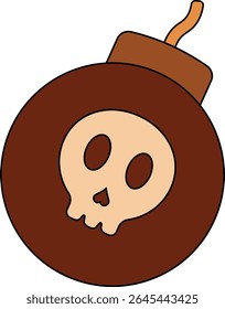Pirate Treasure Element in Cartoon Design. Vector Illustration