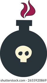 Elemento del tesoro pirata. Ilustración vectorial plana de dibujos animados