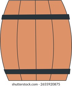 Pirate Treasure Element. Flat Cartoon Vector Illustration