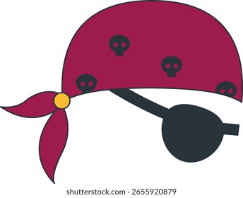 Elemento do tesouro pirata. Ilustração plana de vetor de desenhos animados
