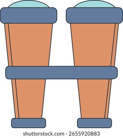 Pirate Treasure Element. Flat Cartoon Vector Illustration