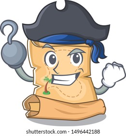 Pirate treasure map in the character shape