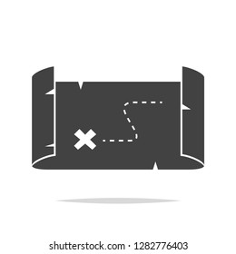 Pirate treasure map icon vector isolated