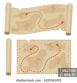 Pirate treasure map. Treasure Search. Isle. For your design.