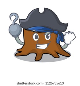 Pirate tree stump character cartoon