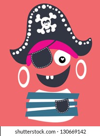 pirate / T-shirt graphics / cute cartoon characters / cute graphics for kids / Book illustrations / textile graphic