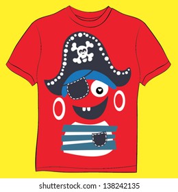 pirate / T-shirt graphics / cute cartoon characters / cute graphics for kids / Book illustrations / textile graphic