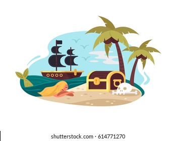 Pirate uninhabited island