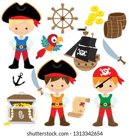 Pirate vector cartoon illustration