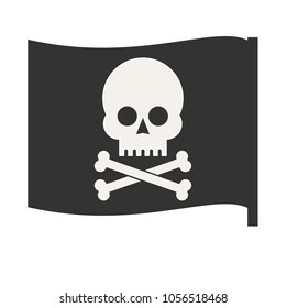 Pirate vector flag. Jolly Roger. Stock flat vector illustration.