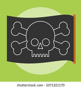Pirate vector flag. Jolly Roger. Stock flat vector illustration.