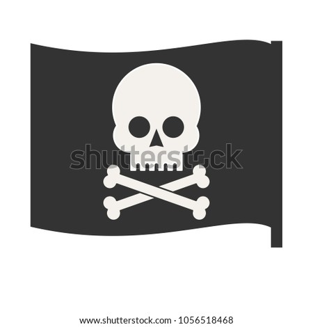 Pirate vector flag. Jolly Roger. Stock flat vector illustration.