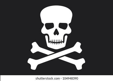 pirate vector flag with skull and cross bones (jolly roger)