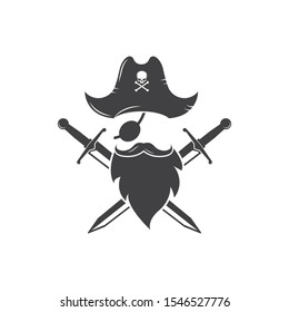 pirate vector icon illustration design template