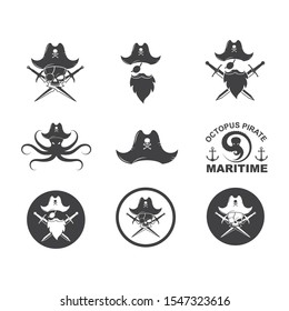 pirate vector icon illustration design template