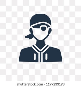 Pirate vector icon isolated on transparent background, Pirate transparency concept can be used web and mobile