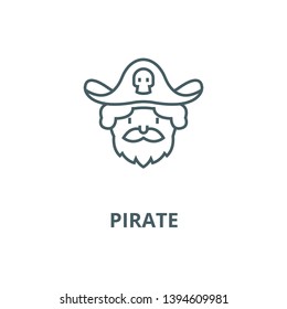 Pirate vector line icon, linear concept, outline sign, symbol