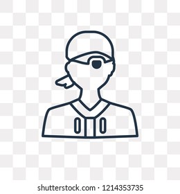 Pirate vector outline icon isolated on transparent background, high quality linear Pirate transparency concept can be used web and mobile