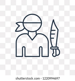 Pirate vector outline icon isolated on transparent background, high quality linear Pirate transparency concept can be used web and mobile