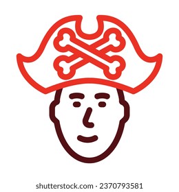 Pirate Vector Thick Line Two Color Icons For Personal And Commercial Use.
