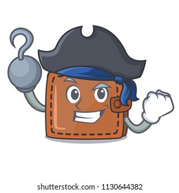 Pirate wallet character cartoon style vector illustration