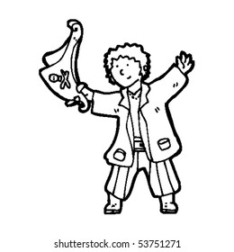 pirate waving hat cartoon