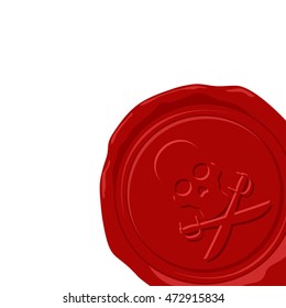 pirate wax seal vector
