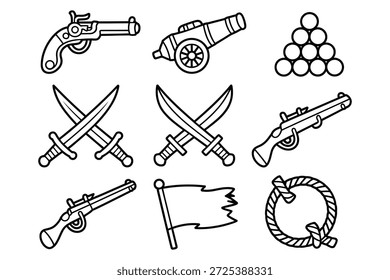 Pirate weapons and accessories pistol flintlock