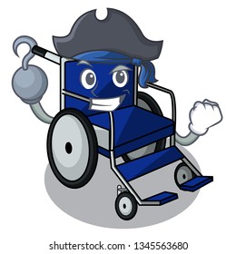 Pirate wheelchair isolated with in the cartoon