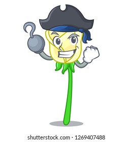 Pirate white rose in the shape cartoon