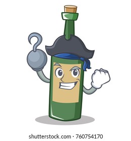 Pirate wine bottle character cartoon