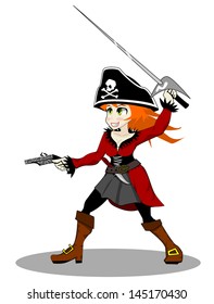 pirate woman vector