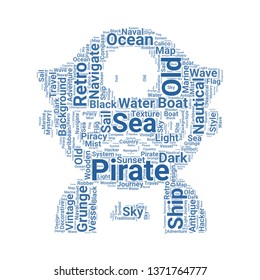 pirate word cloud. tag cloud about pirate