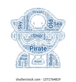 pirate word cloud. tag cloud about pirate