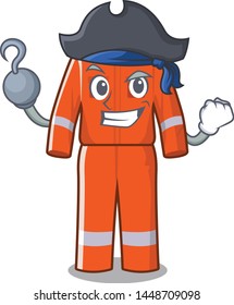 Pirate working overalls in the cartoon shape