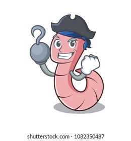 Pirate worm character cartoon style