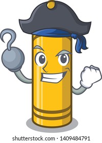 Pirate yellow crayon character 