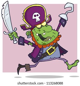 Pirate Zombie Cartoon Character