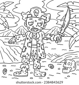 Pirate Zombie Coloring Pages for Kids