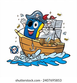 pirates with book characters are sailing the coast in their sturdy ships and carrying valuable treasures