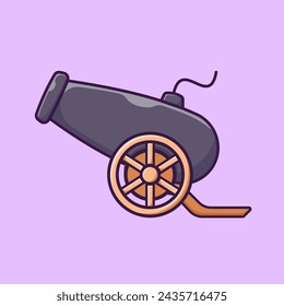 Pirates Cannon Vector, Illustration, Isolated Icon