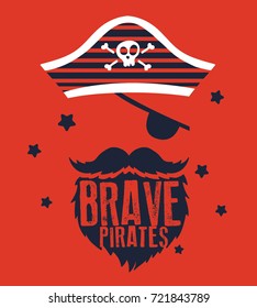 pirates captain vector design for kids fashion