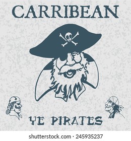 Pirates card. vector illustration
