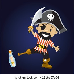 Pirates Cartoon Character Vector Illustration