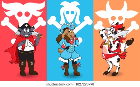 pirates cartoon. cute character for your design