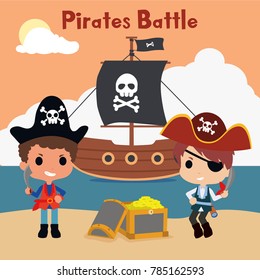 Pirates Cartoon Illustration Vector