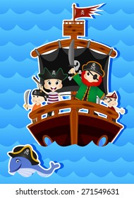 Pirates Cartoon for your design vector