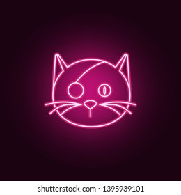 Pirates cat neon icon. Elements of Halloween set. Simple icon for websites, web design, mobile app, info graphics