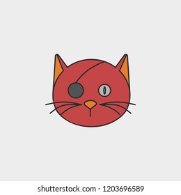 Pirates Cat outline colored icon