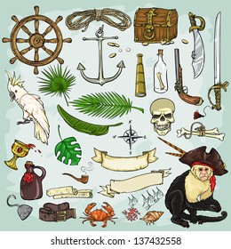 Pirates Collection. Set of pirates design elements